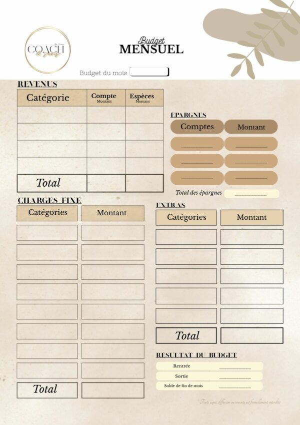 PLANNER Budget mensuel – Image 2